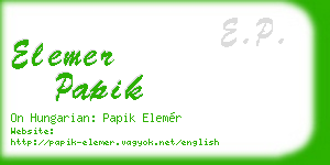 elemer papik business card
